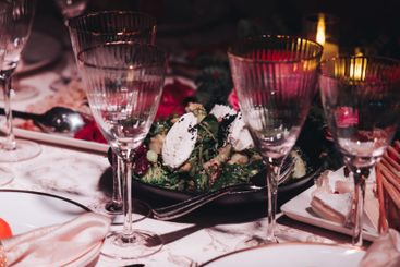 Beautiful table decoration for luxury  event in pink and...