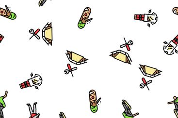 skateboard skate skater seamless pattern vector