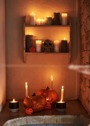 The scarier the better. Still life shot of carved...