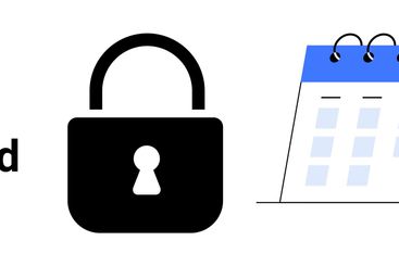 Digital Security and Time Management Concept with Lock,...