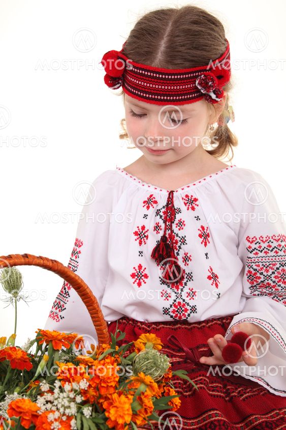 Little girl in the national Ukrainian costume