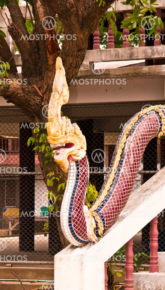 Serpent sculpture.