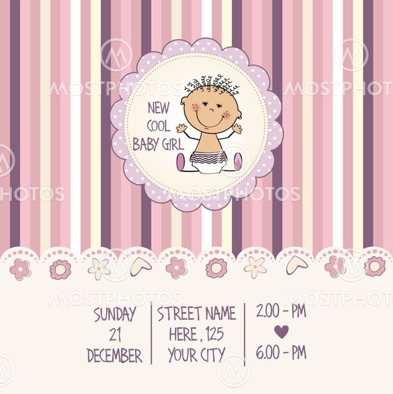 baby girl shower card
