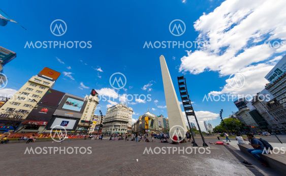 View on the famous Obelisco in Buenos Aires