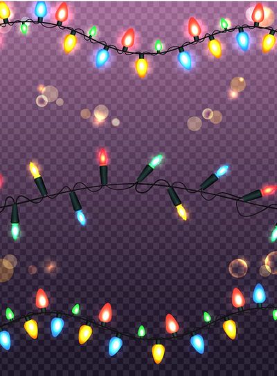 Colourful Glowing Christmas Lights Illustration