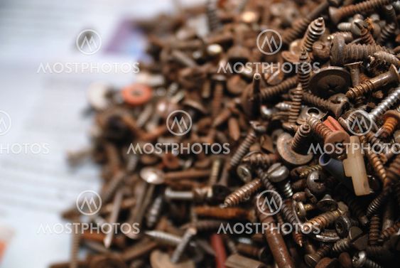 Set of screw and bolt heads