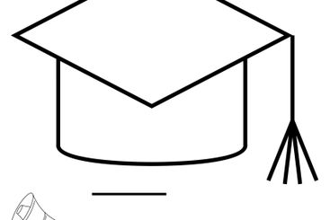 Graduation Cap With Tassel and Megaphone Symbolizing...