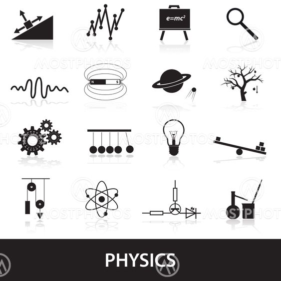 physics icons set eps10