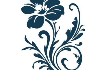 Beautiful Romantic Navy Blue Flower Floral Florist...