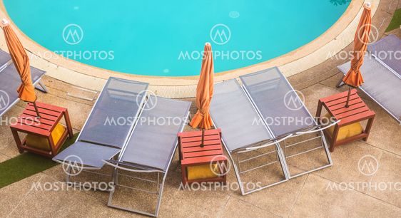 top view of beautiful swimming pool