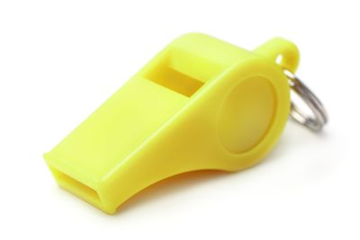 Yellow plastic whistle