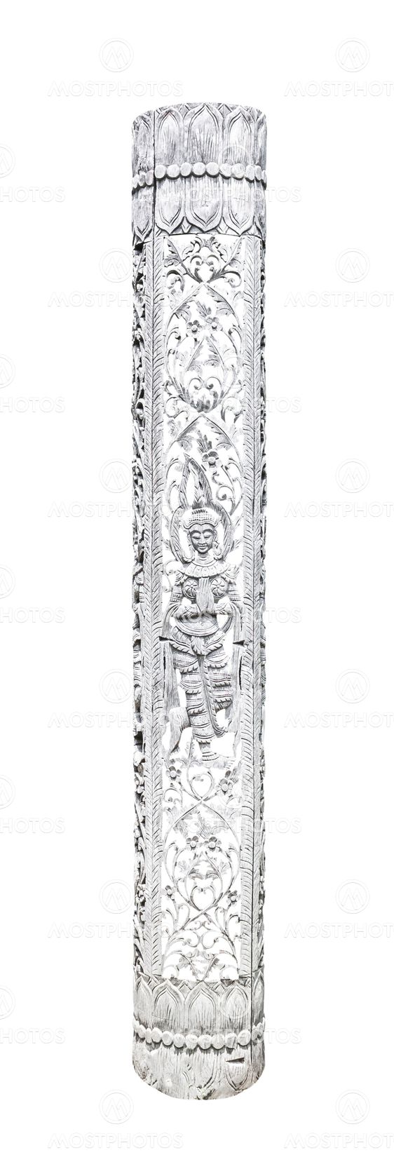 Wooden thai style carving isolated