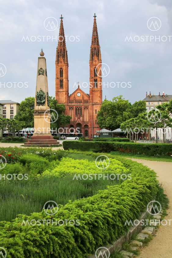 St. Bonifatius church on Luisenplatz square in Wiesbaden,...