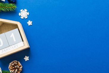 Christmas calendar 1 january. Christmas gift, fir...