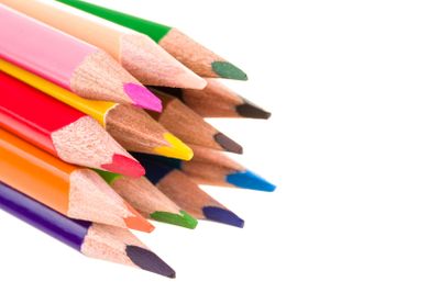 Colour pencils isolated on white