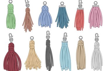 Tassels accessories. Leather fringe tassel trinket,...
