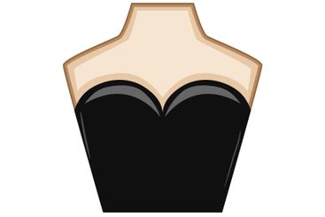 evening neckline dress cartoon vector illustration