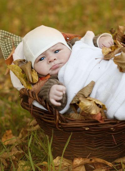 Baby in autumn