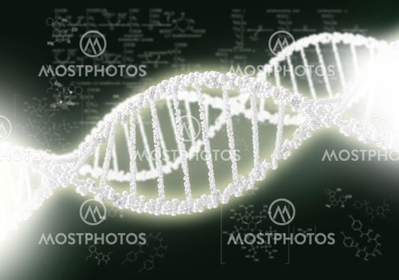DNA helix against the colored background
