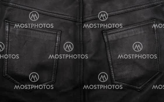 Pocket on the black leather texture can use as background