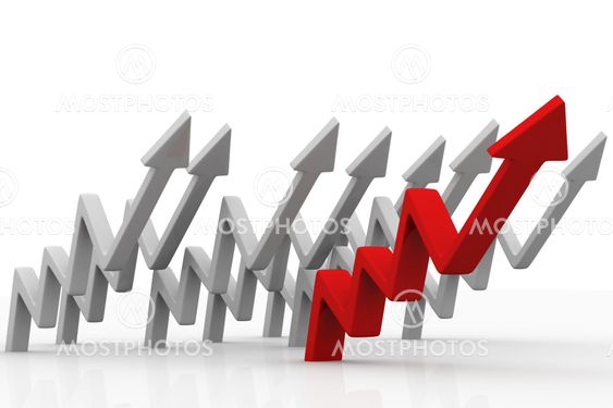 business Arrows move up
