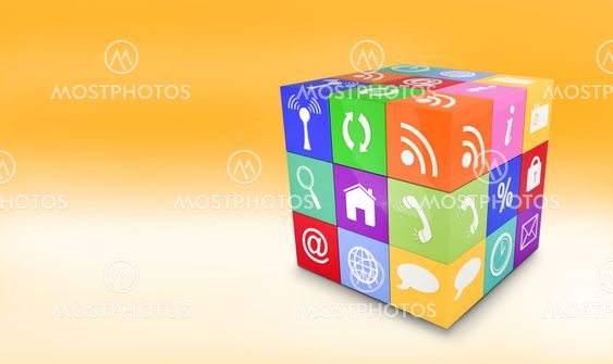 Composite image of app cube
