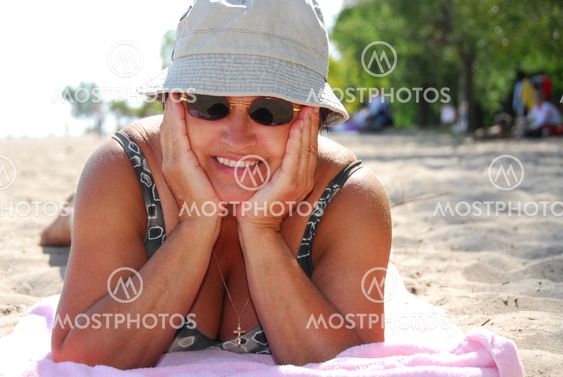 Mature woman beach