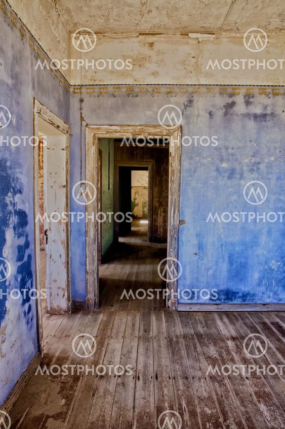 old house in kolmanskop's ghost town in namibia
