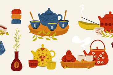 Chinese tea tradition. Tea ceremony with oriental...