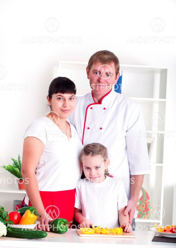 family cooking together