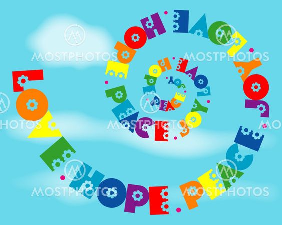 Love Hope Peace Joy Rainbow Spiral