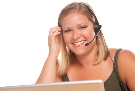 Attractive Customer Support Woman Smiles