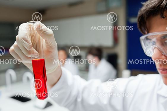 Scientist holding a test tube