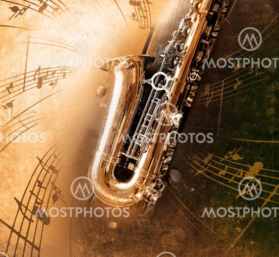 Old Saxophone with dirty background