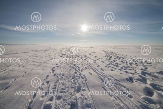 Winter landscape with a very beautiful sky