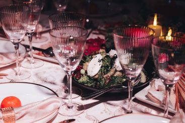 Beautiful table decoration for luxury  event in pink and...