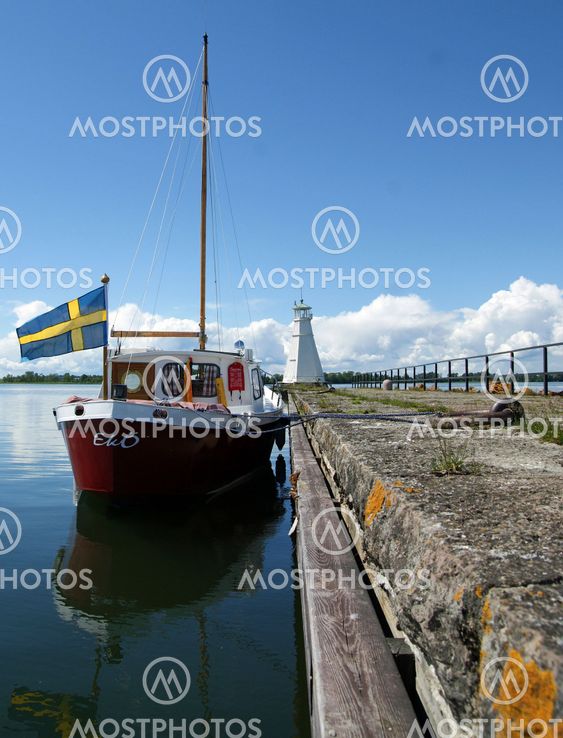 Boat with flag