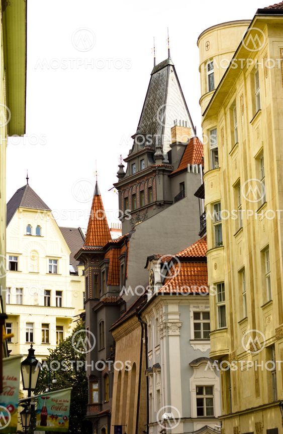 View of a street of an Old Town in Prague