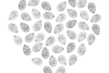 Blossom twigs Decorated Easter eggs heart shaped in...