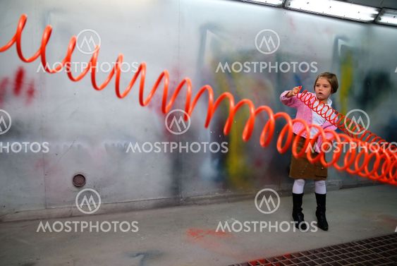 Cute little girl having fun