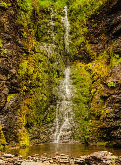 Little waterfall in mountains, Norway.