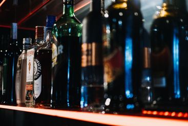 Ambient Bar Setting with Array of Premium Spirits