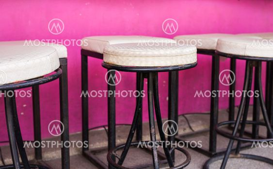 Cafe interior - bar chairs outdoors