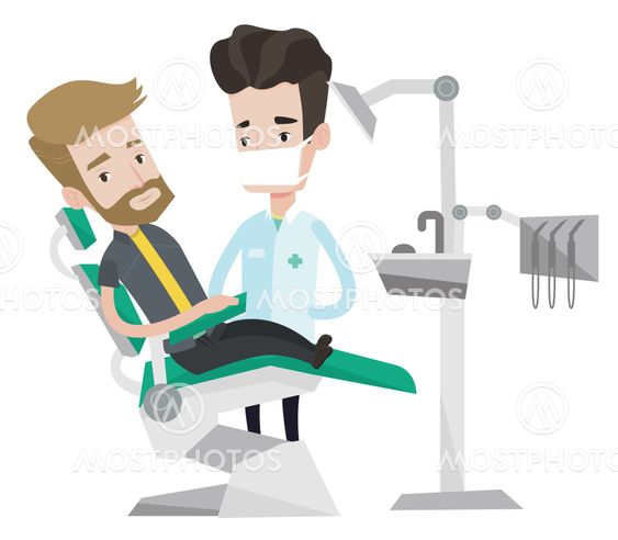 Patient and doctor at dentist office.