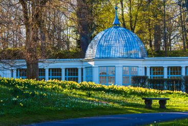 Spring blooms surround historic building near Åtvidaberg...