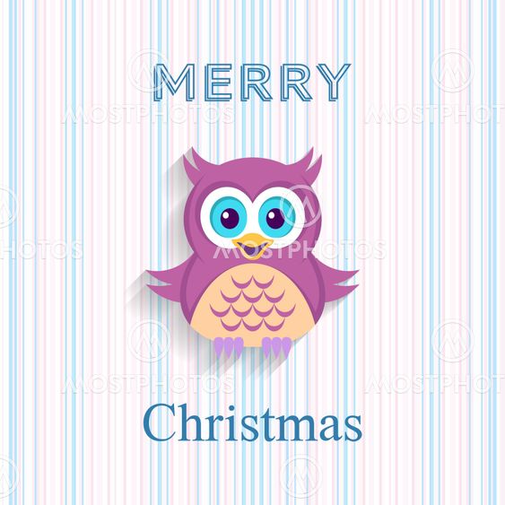 Christmas card with owl