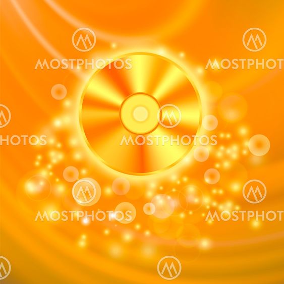 Compact Disc Isolated on Orange Background