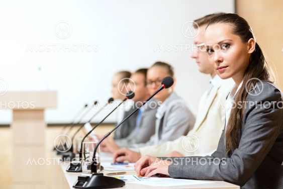 group of businessmen at the presentation