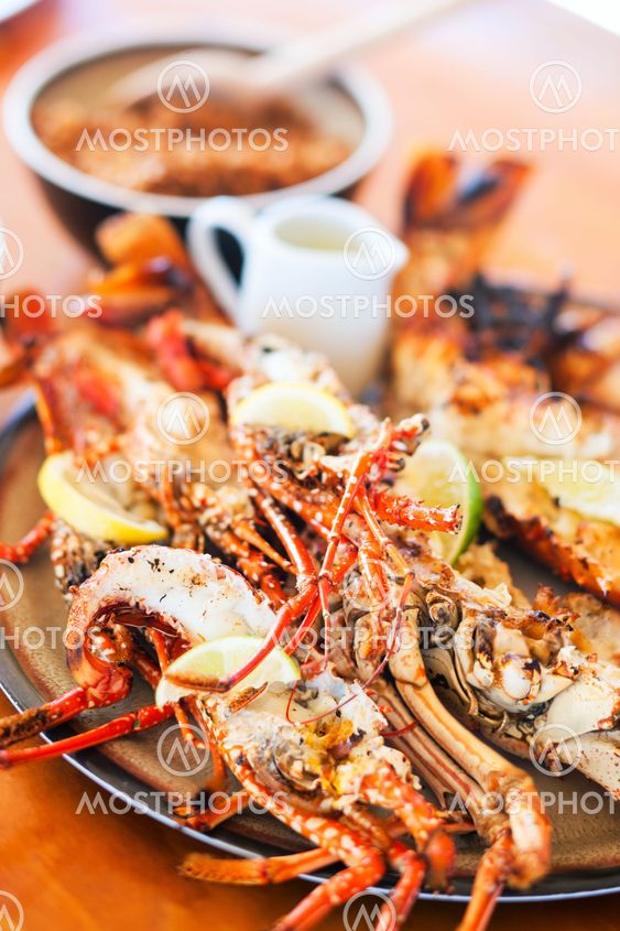 Grilled seafood platter