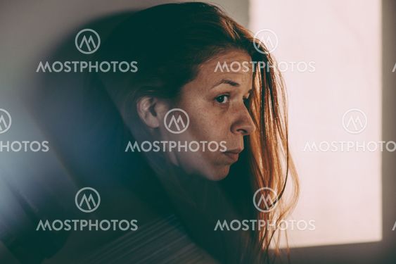 A woman alone and depressed